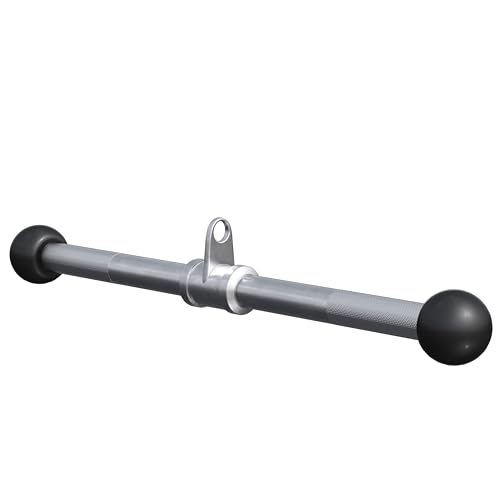 GORILLA SPORTS® Barre de Traction pour Biceps et Triceps - Rotatif, Chromé, Embouts en Caoutchouc, Max 200kg - Triceps/Biceps, Traction Musculation, Barre Tirage Musculation, Poulie