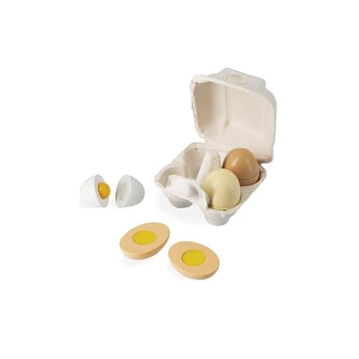 Janod - Huevera con 4 Huevos de Madera - Juguete de Imitación Cocina y Vajilla - 4 Sistemas de Apertura Distintos - Pintura al Agua - A partir de 3 Años, J06593