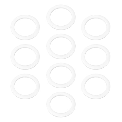 SING F LTD 10pcs PTFE Flat Washers AN-8 (8AN) PTFE Washer 19.5mm ID 25.4mm OD 1.5mm Thick Round Sealing Flange Gaskets for Automotive Machinery Electronics Electrical