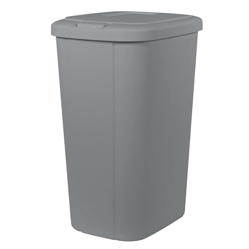 Bote de basura de cocina con tapa, 13.3 galones gris miniatura 4
