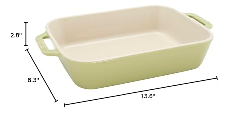 Image of Staub Ceramic 3-pc Rectangular Baking Dish Set - Macaron Pastel Green