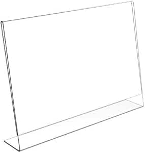 My Shopfittings Slant Back Acrylic Sign Holder A4, Landscape Frame for Signs, Brochures, Flyers, Menus, Posters - Clear Plastic Display Stand for Home, Office, Store - Multipacks Available (2)