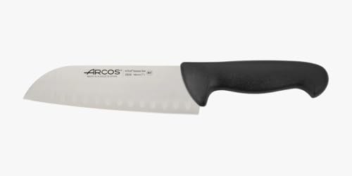 Arcos Série 2900 - faca Santoku com alveolos, lâmina de aço inoxidável NITRUM de 180 mm - pega injetada em polipropileno, cor preta