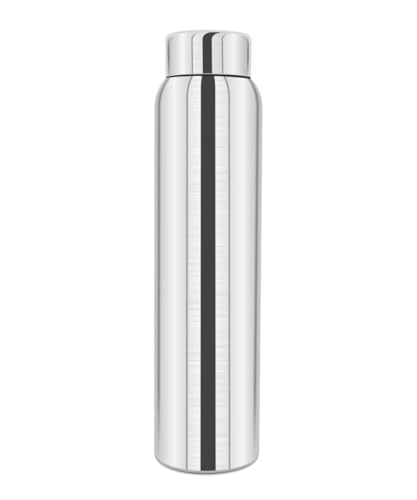 Image of KEMP DELIZIO Edition Stainless Steel Fridge Water Bottle 1000 ML | 1 L | Single Walled | Office | Gym | Travelling | Leak Proof LID | ECO Friendly | BPA Free | for Adult, Kids