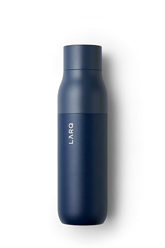 Image of LARQ Bottle Purevis 17 Oz - Self-Cleaning And Insulated Stainless Steel Water Bottle With UV Water Purifier And Award-Winning Design | Reusable & Travel Friendly, 1-Year Warranty, Monaco Blue, 500 Ml