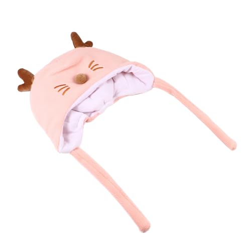 WOFASHPURET 1Pc Adorable Antler Cotton Hat Winter Warm Ear Flap Design for Outdoor Use Comfortable Cute Headwear for Cold Weather Protection Pink -  P28G0IBCUH22L546HY6N0XW