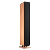 Audizio ARCO - Altoparlante a torre HiFi passivo da pavimento, 160 W, woofer 3 x 4 e tweeter da 1", armadio in legno di alta qualità, terminali placcati oro, frontale rimovibile, uso stereo e audio