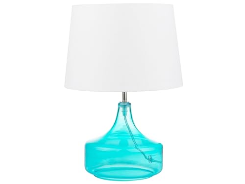 Beliani Lampada da tavolo in vetro blu/bianco