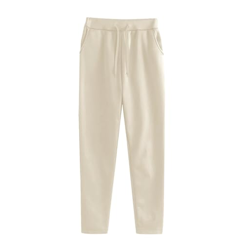 Kids Drawstring Long Sweatpants Plain Straight Elastic Waist Wide Leg Long Pants with Pockets Girls School Trousers