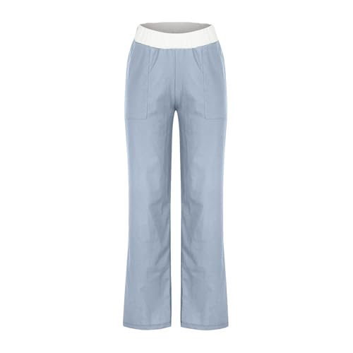 Straight Leg Pants for Women Dressy Casual 2024 Elastic High Waist Sweatpants Long Lounge Pant Trousers with Pockets3