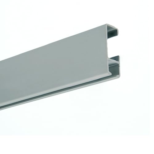 Guía para colgar cuadros BASIC - Riel de aluminio plata mate 100 cm | Soporta hasta 35 kg/m | Corte a medida sin cargo | Incluye clips, tacos y tornillos | Para pladur, tocho u hormigón (100cm)