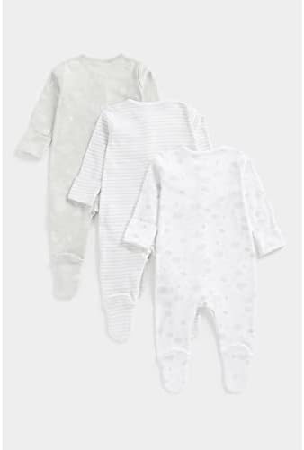 MOTHERCARE Baby Boys Grey Sleepsuits - 3 Pack