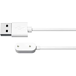 OcioDual Cable USB Cargador para Reloj Compatible con Hw Watch Fit/Fit Mini, Hw Band 7/6, Hw 4X, Honor Band 6, Honor Watch ES, 2 Pines 80cm Base Magnética-Blanco