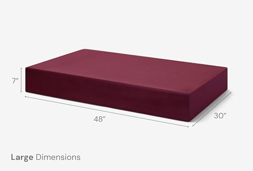 Image of Barker Beds Large Orthopedic Dog Bed - 7 inch Memory Foam Mattress - 50-70 lbs - Joint Pain & Arthritis Support - Vet Recommended, Washable Cover - Made in USA - 48 inchx30 inchx7 inch - Burgundy
