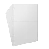 Lot de 10 feuilles d'autocollants vierges réutilisables A4 avec 2 pochettes sur un seul côté