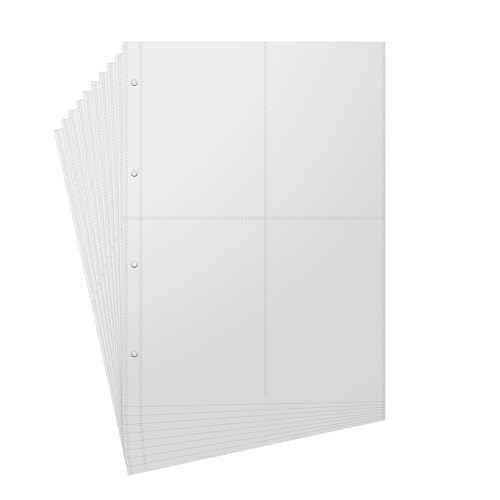 Lot de 10 feuilles d'autocollants vierges réutilisables A4 avec 4 pochettes