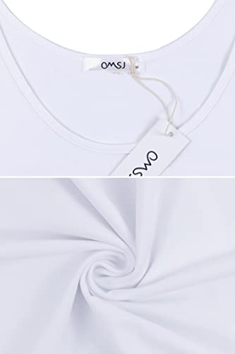 Women Shirts Sleeveless Summer Tunic Loose Fit Tank Tops (Xxl, Solid White) #TOP2