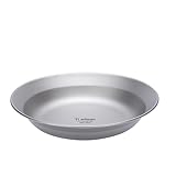 Moliuoly Vajilla de titanio para camping, plato, cuenco, vajilla para exteriores, ultraligeros, vajilla de titanio, plato, cuenco, titanio