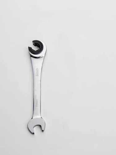 FLZOSPER 8mm Metric Fix Tubing Wrench,Fixed Head Tubing Ratchet Open End Wrench, Ratcheting Fix Combination Wrench Spanner