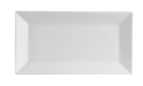 CAC China Square 11-1/2-Inch by 6-1/4-Inch Stoneware Rectangular Platter, American White, Box of 12
