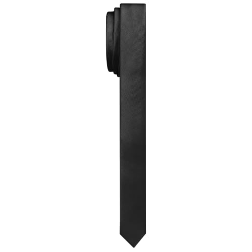 DecTwig Mens Skinny Ties Solid Color Formal Neckties 1.58 (4CM) Slim Striped Thin Black Ties For Men