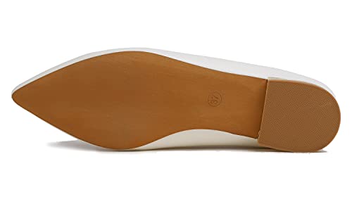 Image of FEVERSOLE Women's Loafer Flat Pointed Deco Low Heel Fashion Slip On Dress Driving Office Shoes