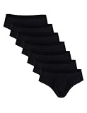 Basic Treasure – Lot de 7 Slips pour Homme Noirs en Coton, sans étiquette, Classiques – Ta...