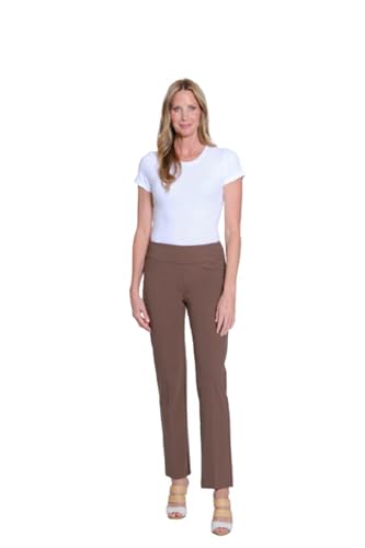 SLIM-SATION Women's Wide Band Pull Over Stove Pipe Leg Pant with Real Front Pockets
