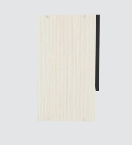 Image of SPECIALITY PANELS Aluminium Black Profile 2 Fluted Tinted Glass Handless Shutter Wall Cabinet with Space Organizer Wall Mounted Kitchen Storage Cupboard Modern Kitchen Furniture Unit (Slate Grey)