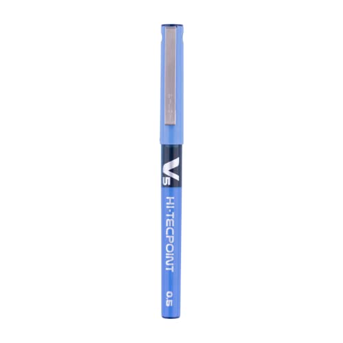 Image of Pilot V5 Liquid Ink Roller Ball Pen - Blue (Pack of 2),9000014714 Hi-Techpoint 05-2Blue + 1Black