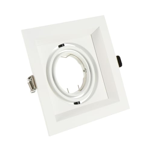 Angoily LED Foco Empotrable Anillo de Recorte Blanco Compatible Carcasa de Montaje para Lámpara de Techo Ajustable Diseño Profesional Duradero para Iluminación Interior