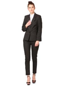 Women's Formal Cotton Blazer | Notched Lapel, Single-Breasted Button Closure | Long Sleeve Office,College,Meeting Wear Coat for Women & Girls-Black S