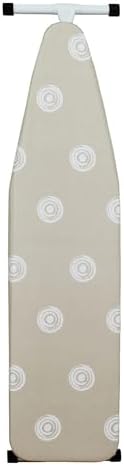 T-Leg Ironing Board with Cotton Cover, Beige, Steel Frame, 53x14x...