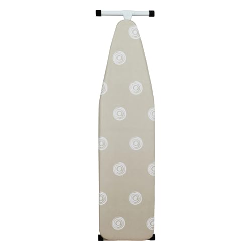 T-Leg Ironing Board with Cotton Cover, Beige, Steel Frame, 53x14x...