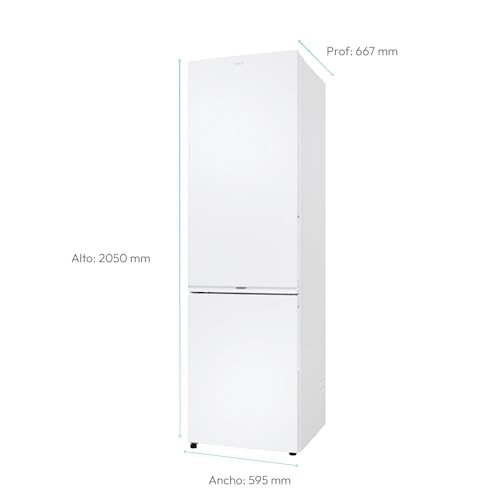 Candy Fresco 300 CNCQ2T620EW Frigorífico Combi, Capacidad 409L, Total No Frost Circle+, Cajón Verdulero, Control Electrónico de temperatura, 60cmx2m, Iluminación LED, Puerta Reversible, 38DB, Blanco - imagen 4