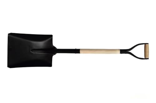 Pala - Pala Cuadrada de 340 mm, Mango de Madera Cerrado, Ideal para labores de jardinería y construcción con excelente Durabilidad.