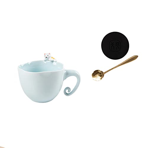 ONDIAN Taza de Cafék, Taza de Desayuno de Leche, Taza de Cerámica para Niñas Encantadoras, Taza...