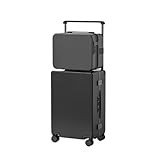 lluoqian Equipaje de mano de 20 pulgadas con mango ancho – Maletín ligero para PC con (unisex) (Black Big Plus Small,26 pulgadas)