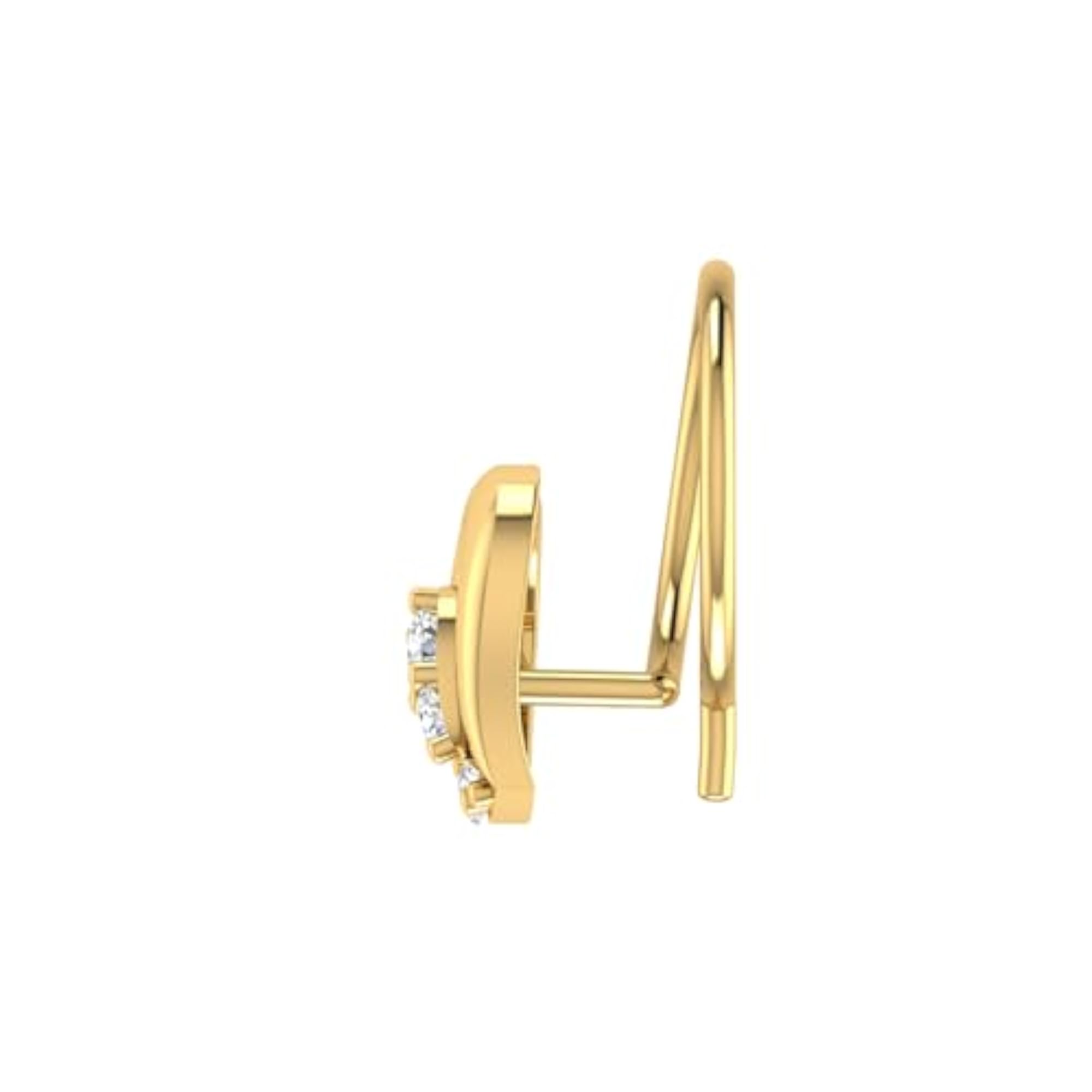 Women's 14Kt Yellow Gold Stud Nosering, Classic Style