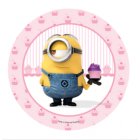 chocodic Disque Azyme Moi Moche ET MECHANT pour décoration de gâteau - Modèle Minion Cupcake - 20cm