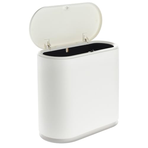 Bote de Basura para Baño Juvale 12L Blanco con Tapa