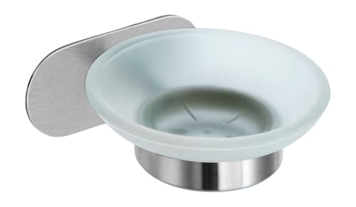 Ambrosya - Porte-Savon sans perçage - Porte-Savon - Porte-Savon Mural à Coller (Acier Inoxydable brossé)