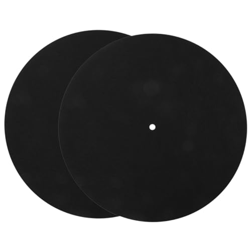 HEMOTON 2Pcs Turntable Felt Mat Static Pad for Vinyl Record Players Shock Absorption Vibration Reduction Essential Music Supplies for Sound Quality