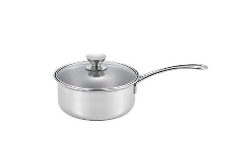 丸山 ルチェンテ 片手鍋 18cm 2.2L ガラス蓋 LU-18K IH対応 ガスコンロ対応 ステンレス 日本製 燕三条