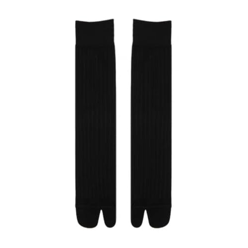 Soft Two-Toed Socks Solid Color Cotton Split Toe Socks Combed Women's Tabi Socks(black)