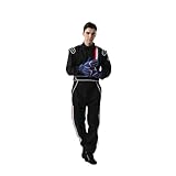 Geek Home One-piece Race Gear Racing Suit Karting/Race/Rally Go Kart Racing Suit Auto Racing Fire Suit SFI 3.2A/1(Black Blue,M)