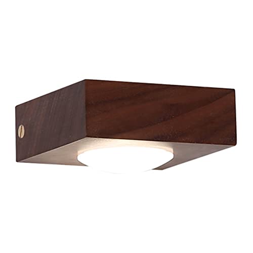 Aplique de pared LED de madera noble con iluminación minimalista para dormitorio