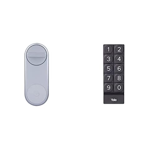 Yale Linus® Smart Lock - Silber (05/101200/SI) - Schlüsselloses und sicheres Türschloss & Smart Keypad (05/301000/BL) - Schwarze digitale Smart Lock-Tastatur für Linus mit One-Touch-Verriegelung Cover