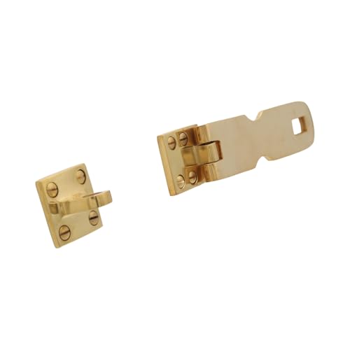 Image of Polished Brass Hasp Lock for Home Or Marine Use 5 Inch