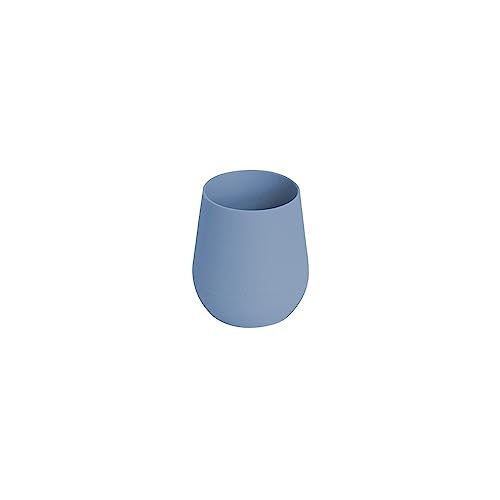Image of ezpz Tiny Cup - 100% Silicone Drinking Training Open Cup for Baby /Infants - Designed by a Pediatric Feeding Specialist - Soft Non-Slip Grip - Weighted Base & Tactile Bumps - 59 ml, 4 Months+ (Indigo)